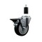 Service Caster 4'' Black Poly Swivel 1-3/8'' Expanding Stem Caster with Brake SCC-EX20S414-PPUB-BLK-PLB-138 - alternate 1